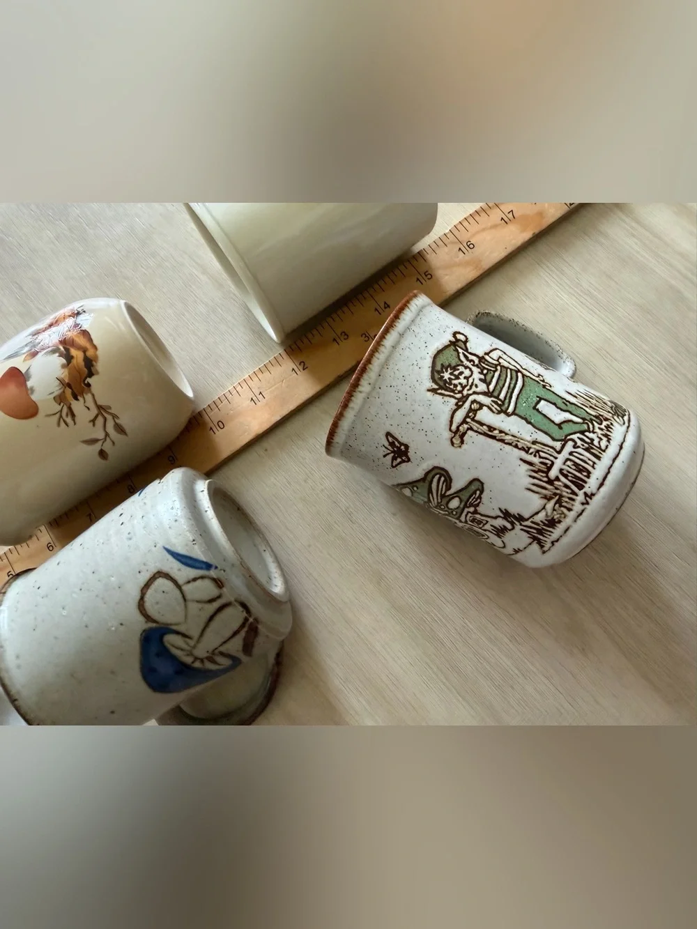 Lot of 6 Vintage Ceramic Mushrooms Doublesided Coffee Tea Mug Cups MCM